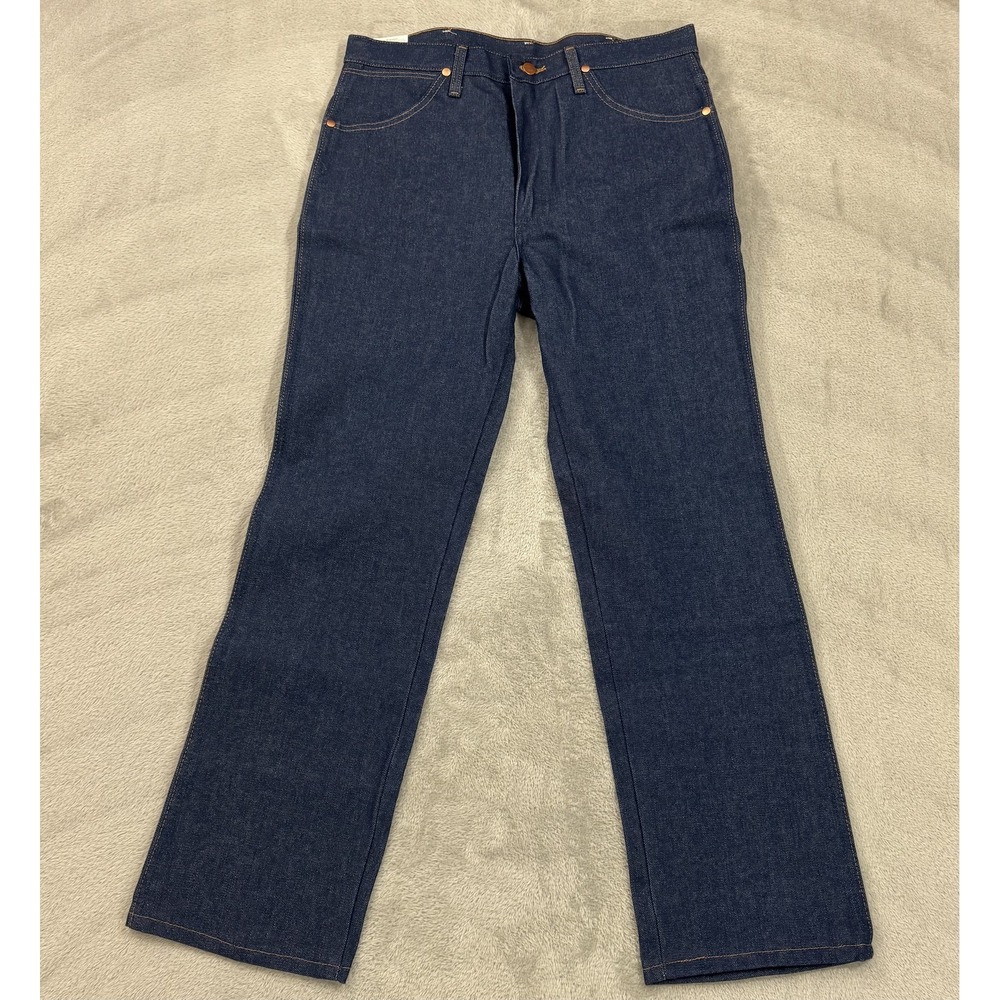Wrangler Cowboy Cut Slim Fit Jeans Mens 34x30 Dark Wash Indigo 936DEN Denim NWT - Picture 2 of 16